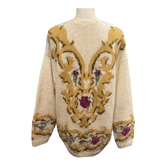 Vintage Cream and Gold Sweater Cardigan - Picture 1 of 9